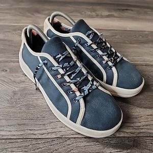 Hey Dude Karina Joy Navy Floral Lace Up Slip-On Sneakers Shoes Womens Size 10